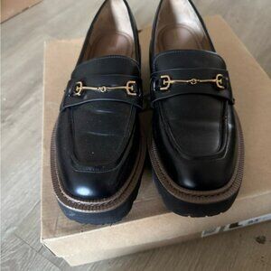 Sam Edelman Black Loafers with Gold Accent